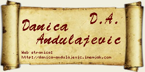 Danica Andulajević vizit kartica